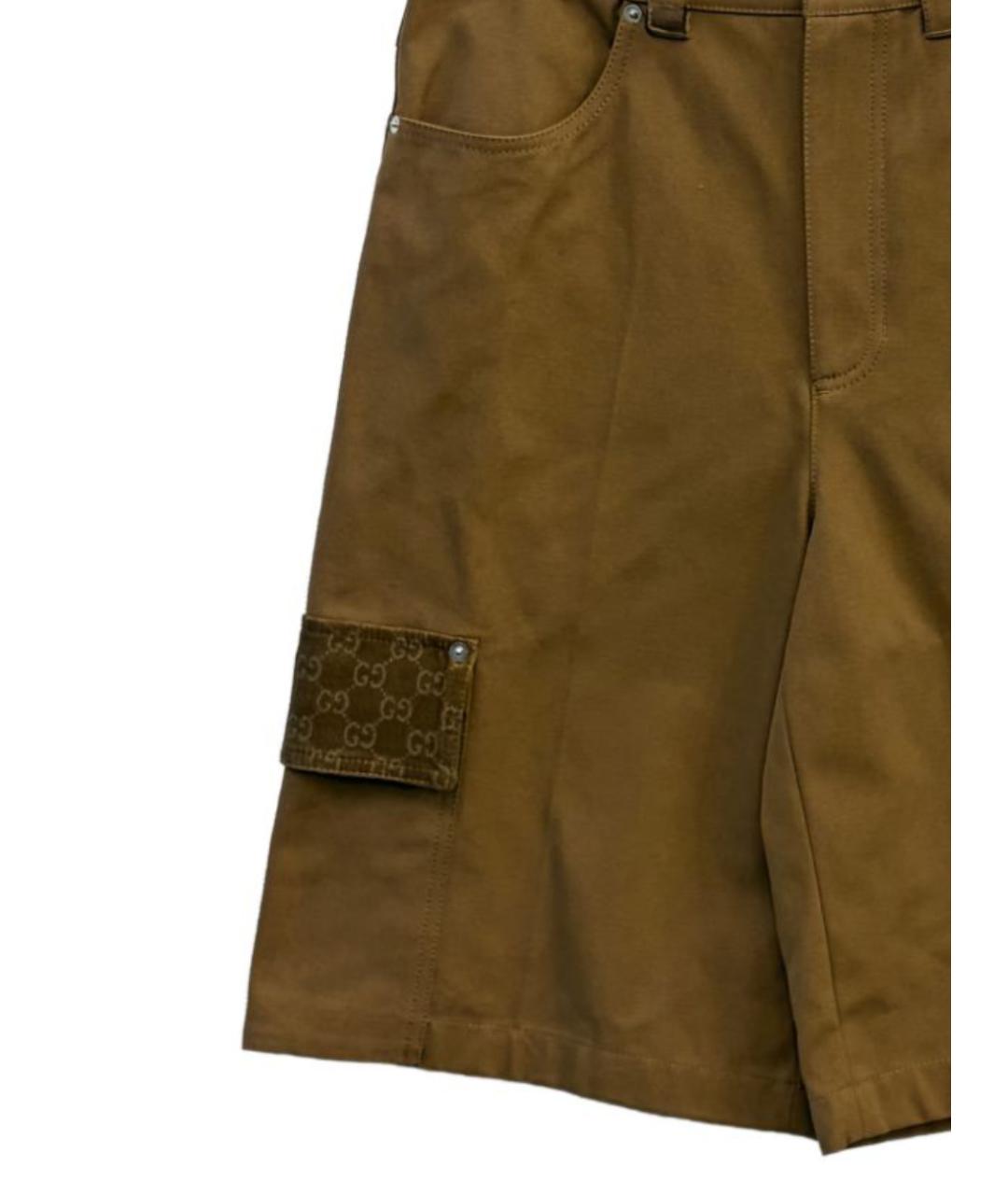 GUCCI Хаки хлопковые шорты, фото 2