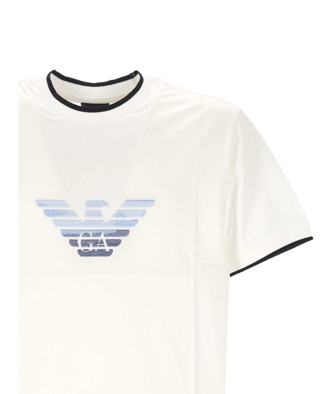 EMPORIO ARMANI Бежевая хлопковая футболка, фото 2