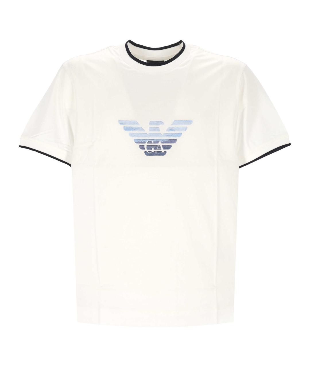 EMPORIO ARMANI Бежевая хлопковая футболка, фото 1