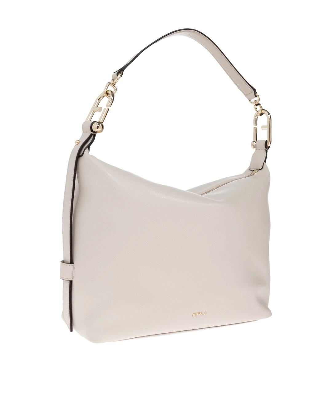 FURLA Бежевая кожаная сумка через плечо, фото 2