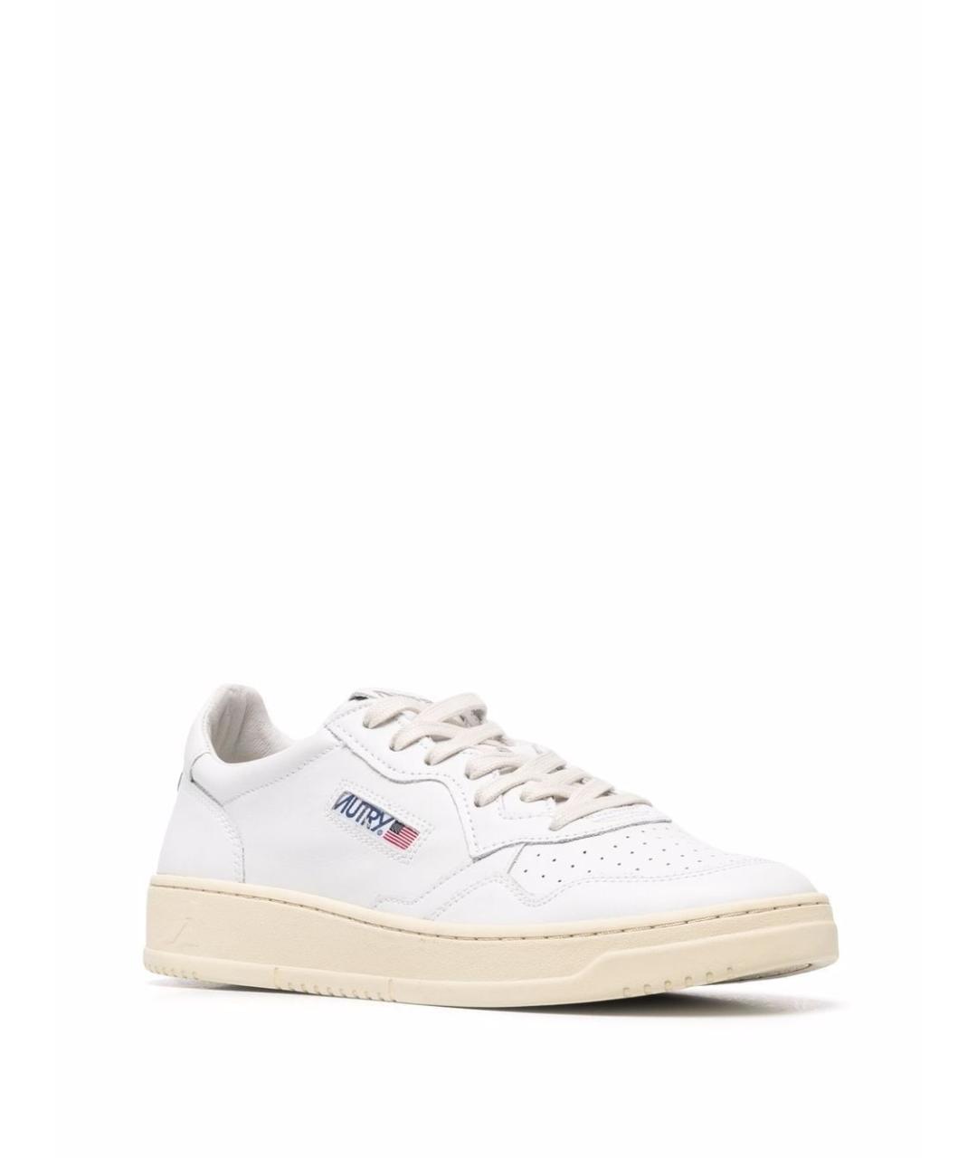 AUTRY Белые кожаные низкие кроссовки / кеды, фото 2