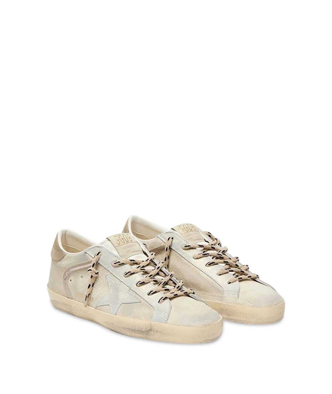 GOLDEN GOOSE DELUXE BRAND Бежевые кожаные кеды, фото 2