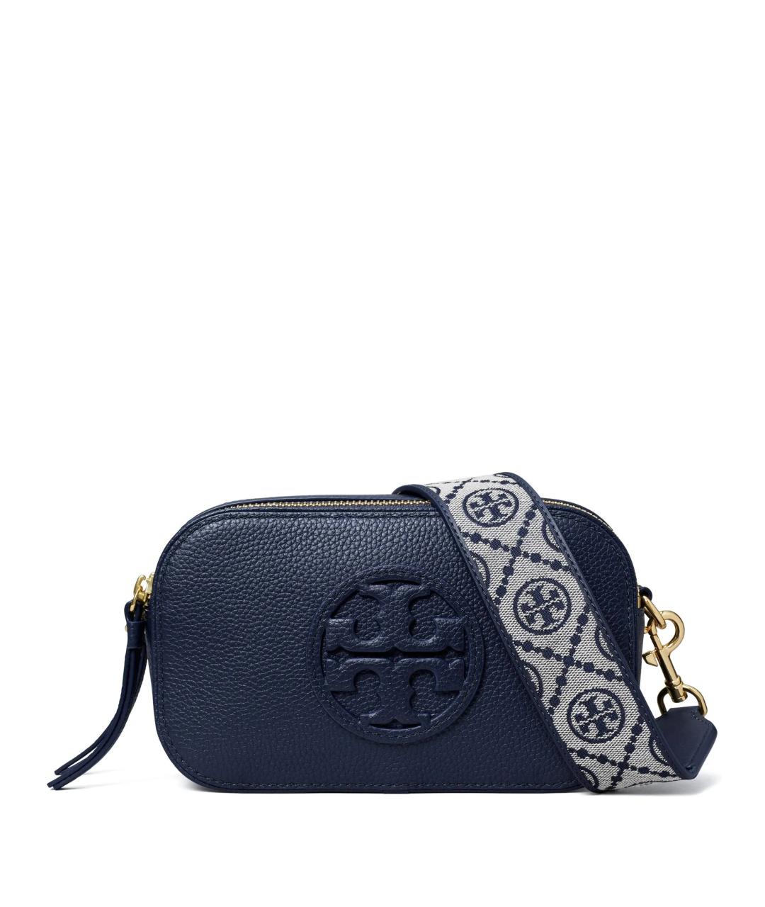 TORY BURCH Темно-синяя кожаная сумка через плечо, фото 1