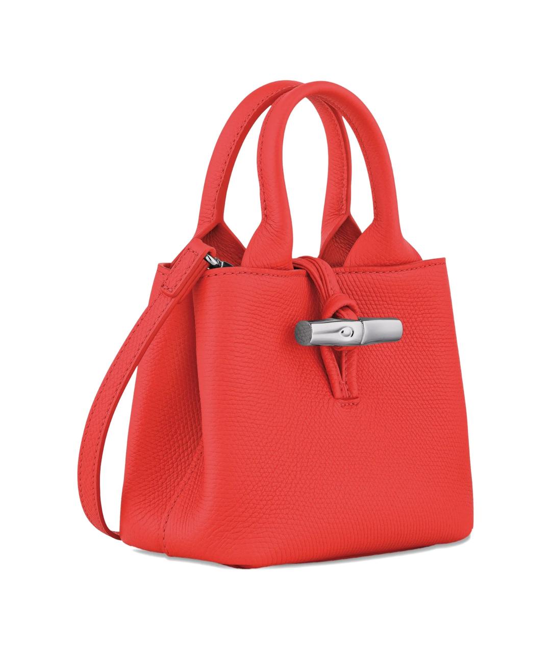 LONGCHAMP Красная кожаная сумка тоут, фото 2