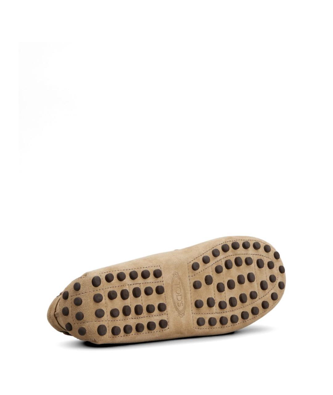TOD'S Бежевые замшевые лоферы, фото 6