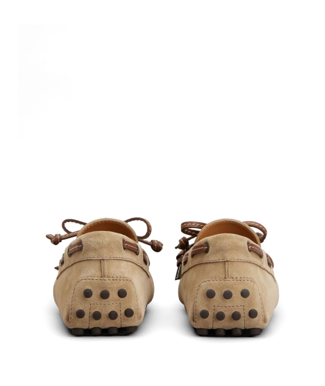 TOD'S Бежевые замшевые лоферы, фото 3