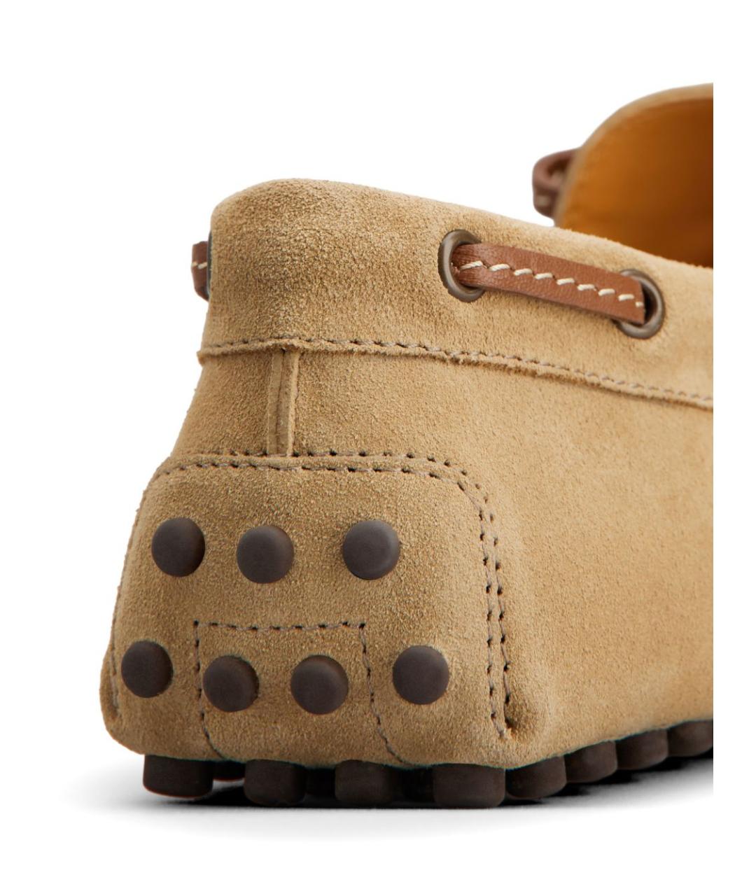 TOD'S Бежевые замшевые лоферы, фото 5