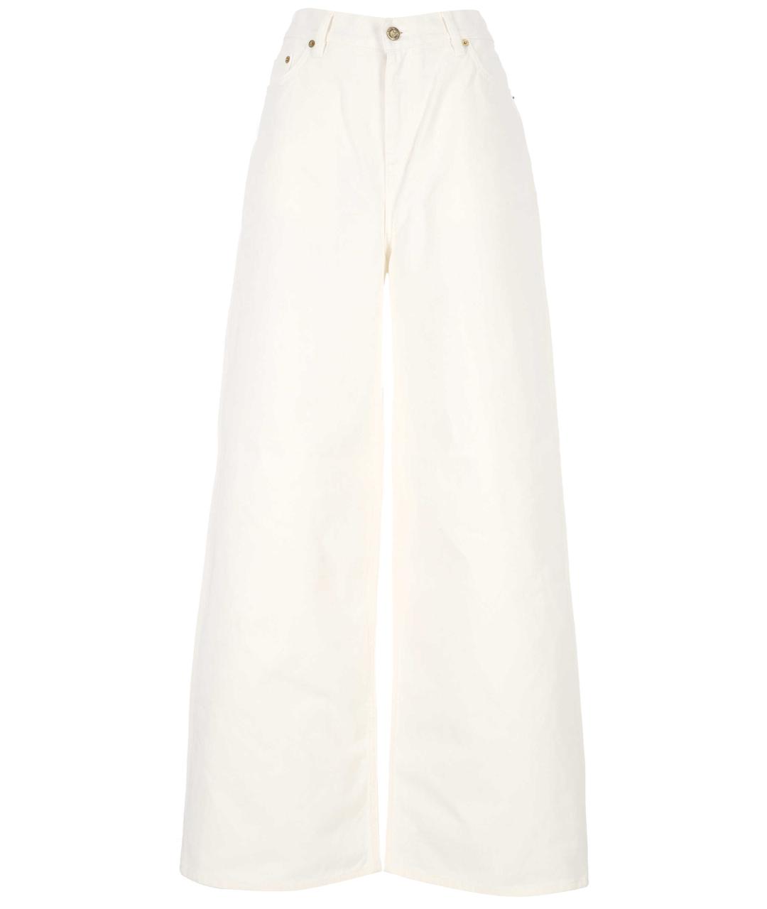 GOLDEN GOOSE DELUXE BRAND Белые хлопковые прямые джинсы, фото 1