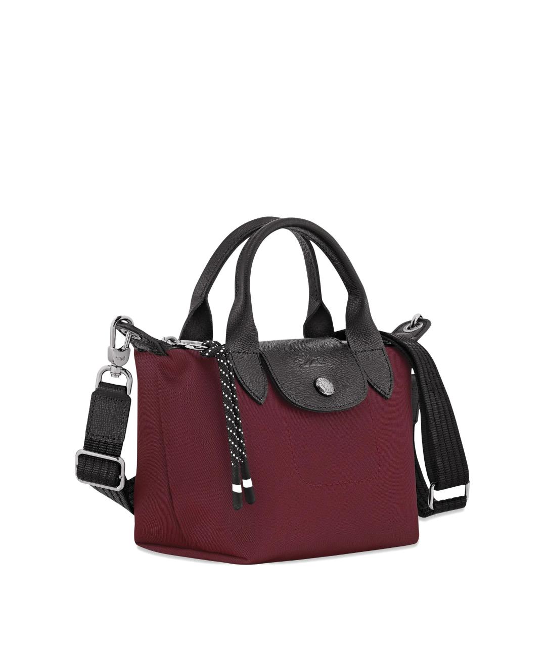 LONGCHAMP Бордовая тканевая сумка тоут, фото 2