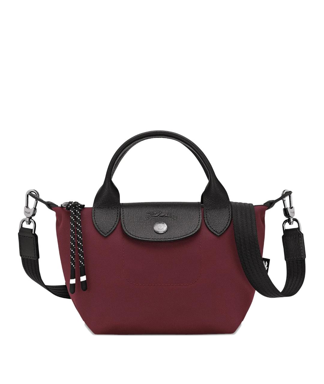 LONGCHAMP Бордовая тканевая сумка тоут, фото 1