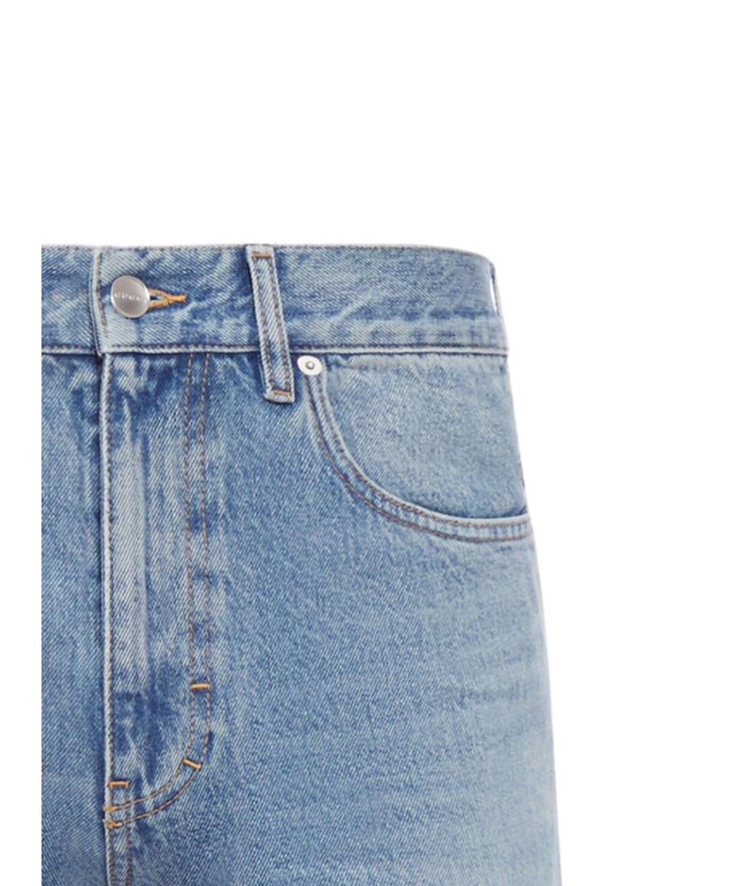 GUCCI Голубые хлопковые джинсы скинни, фото 2