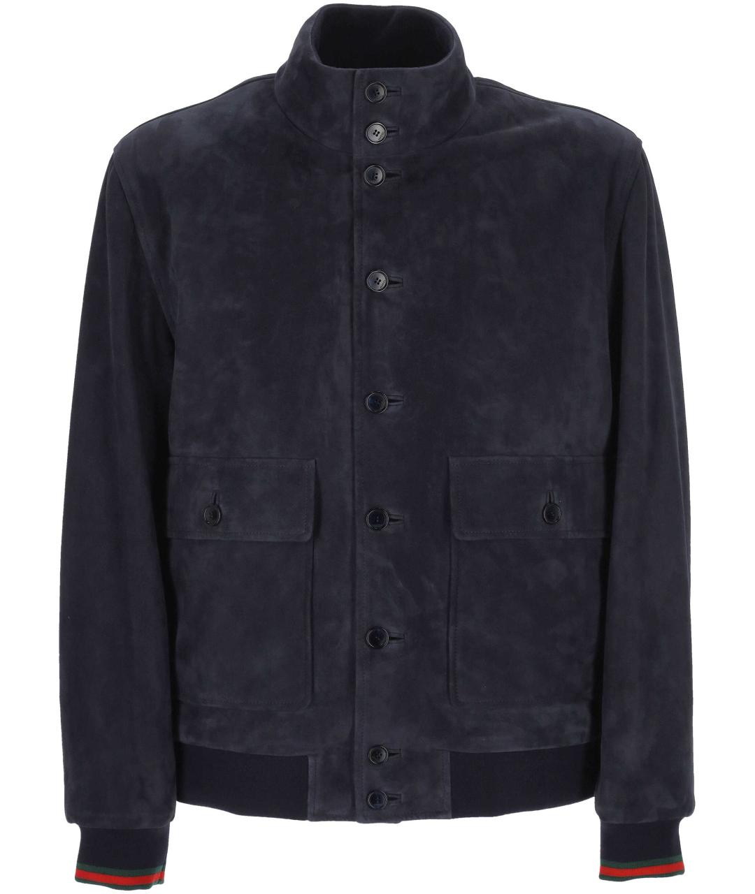 GUCCI Темно-синяя замшевая куртка, фото 1