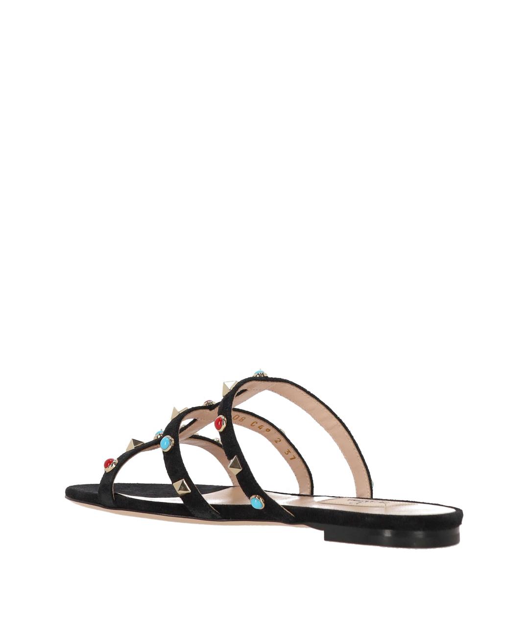 VALENTINO Черные кожаные босоножки, фото 3