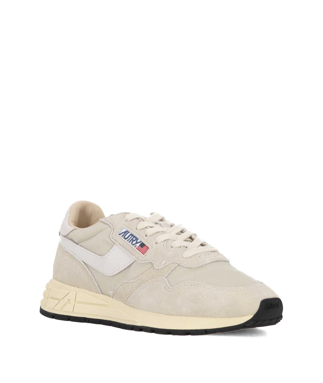 AUTRY Бежевые замшевые низкие кроссовки / кеды, фото 2