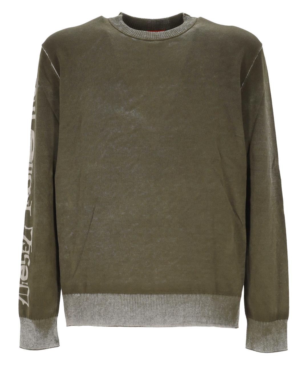 DIESEL Хаки хлопковый джемпер / свитер, фото 1