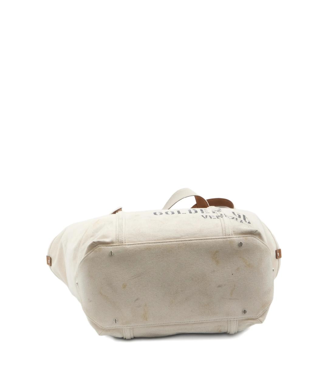 GOLDEN GOOSE DELUXE BRAND Бежевая тканевая сумка тоут, фото 3