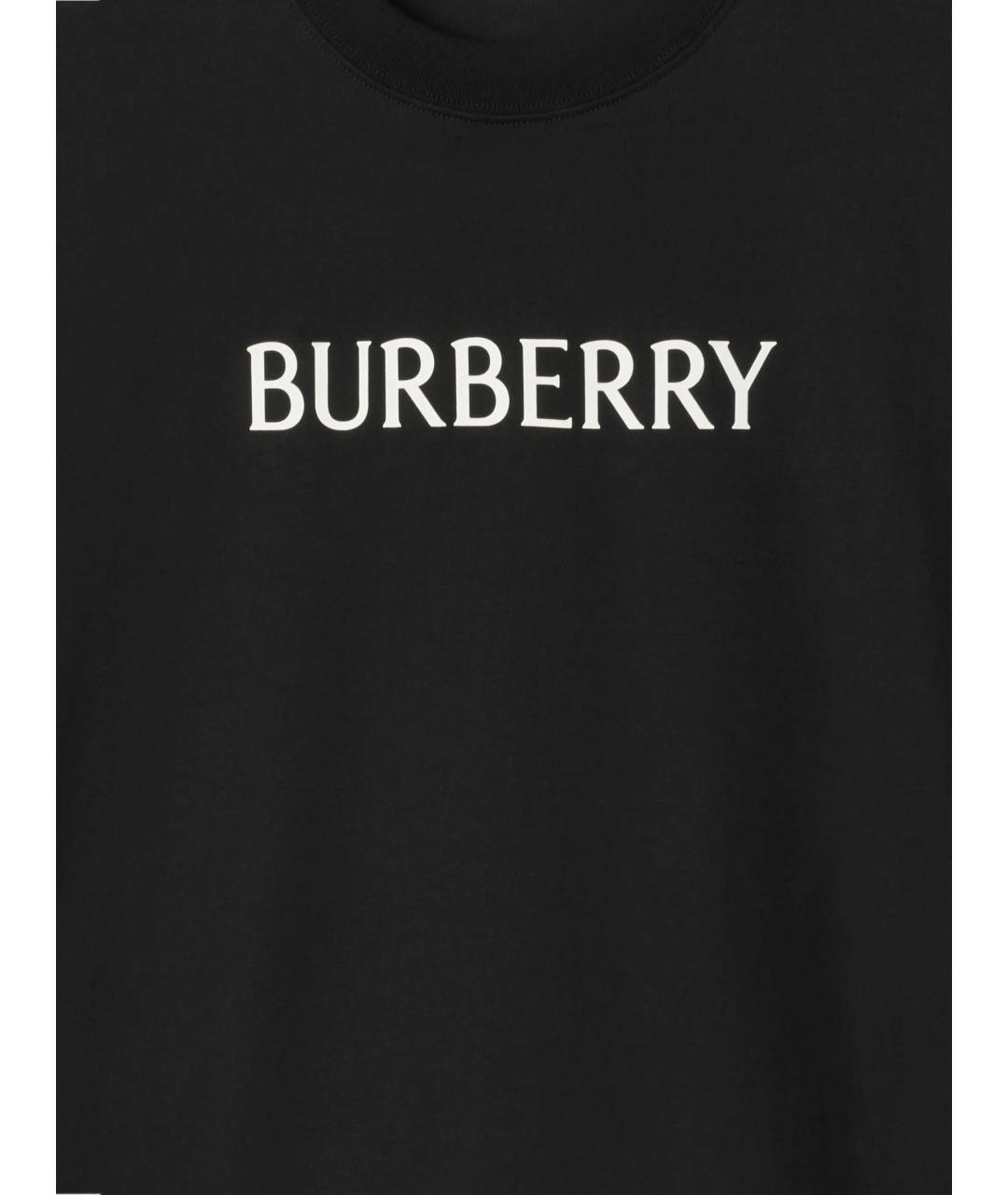 BURBERRY Черная хлопковая футболка, фото 2
