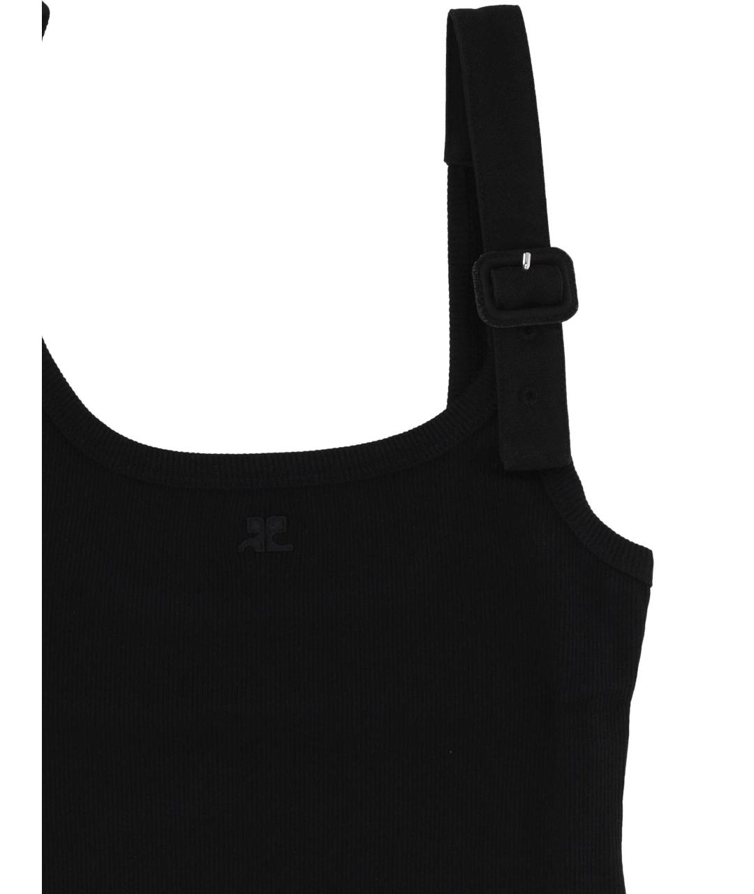 COURREGES Черная хлопковая майка, фото 2