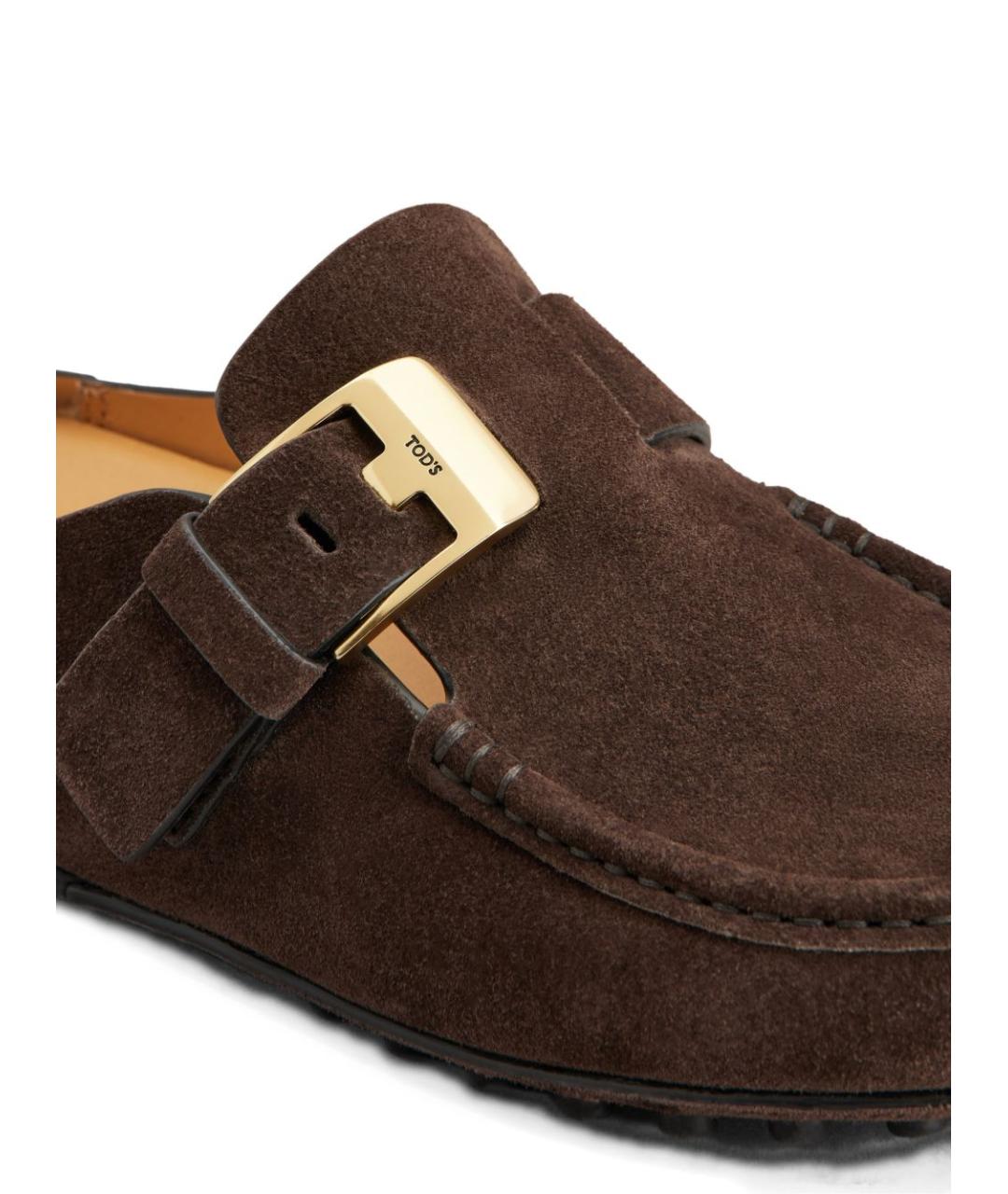 TOD'S Коричневые замшевые мюли, фото 4