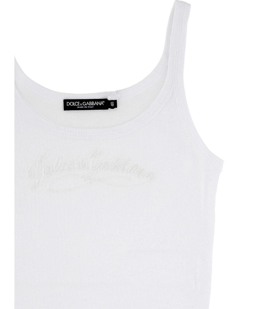 DOLCE&GABBANA Белая хлопковая майка, фото 2