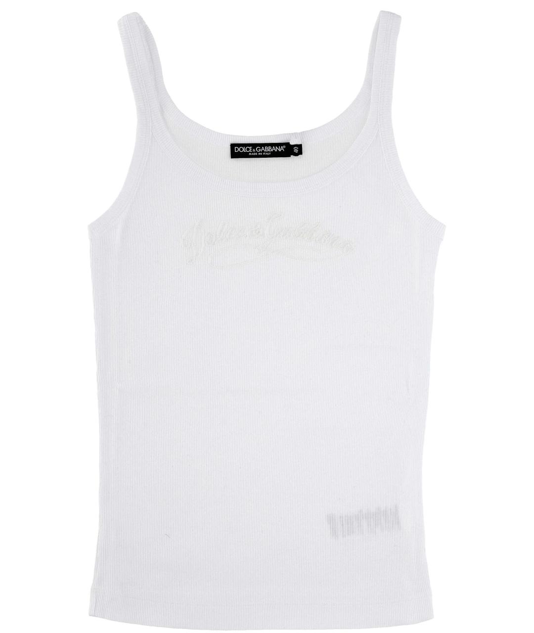 DOLCE&GABBANA Белая хлопковая майка, фото 1