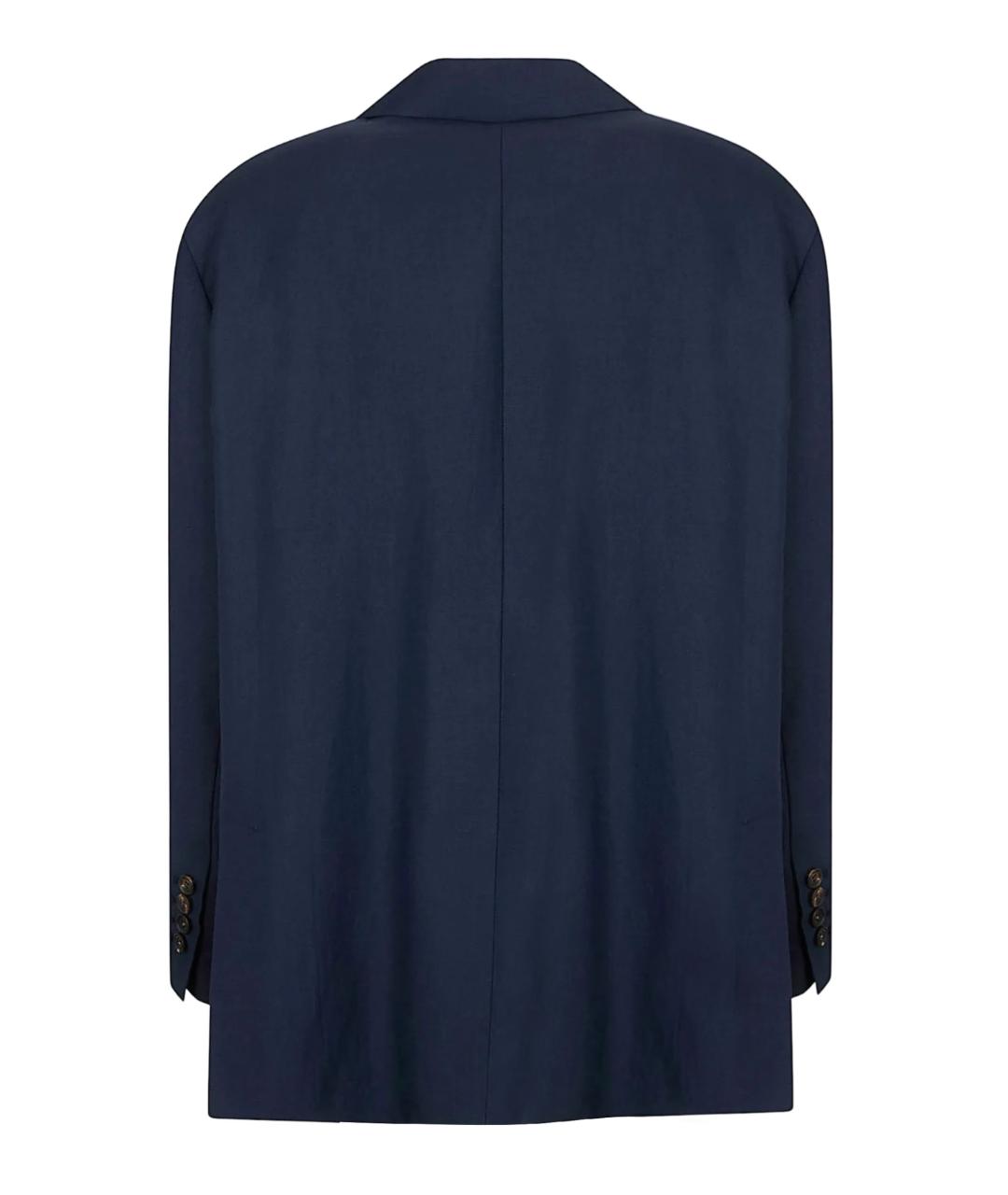 BRUNELLO CUCINELLI Темно-синий вискозный жакет/пиджак, фото 3