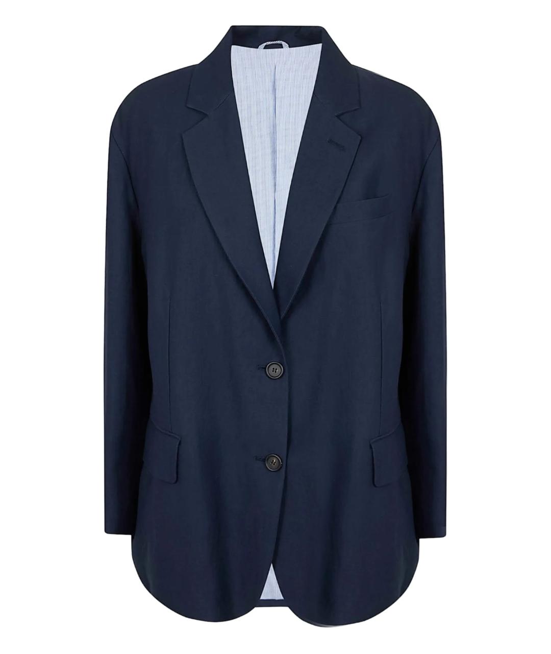 BRUNELLO CUCINELLI Темно-синий вискозный жакет/пиджак, фото 1