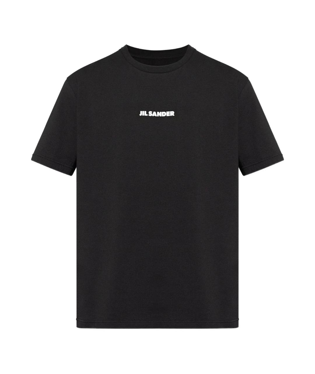 JIL SANDER Черная хлопковая футболка, фото 1