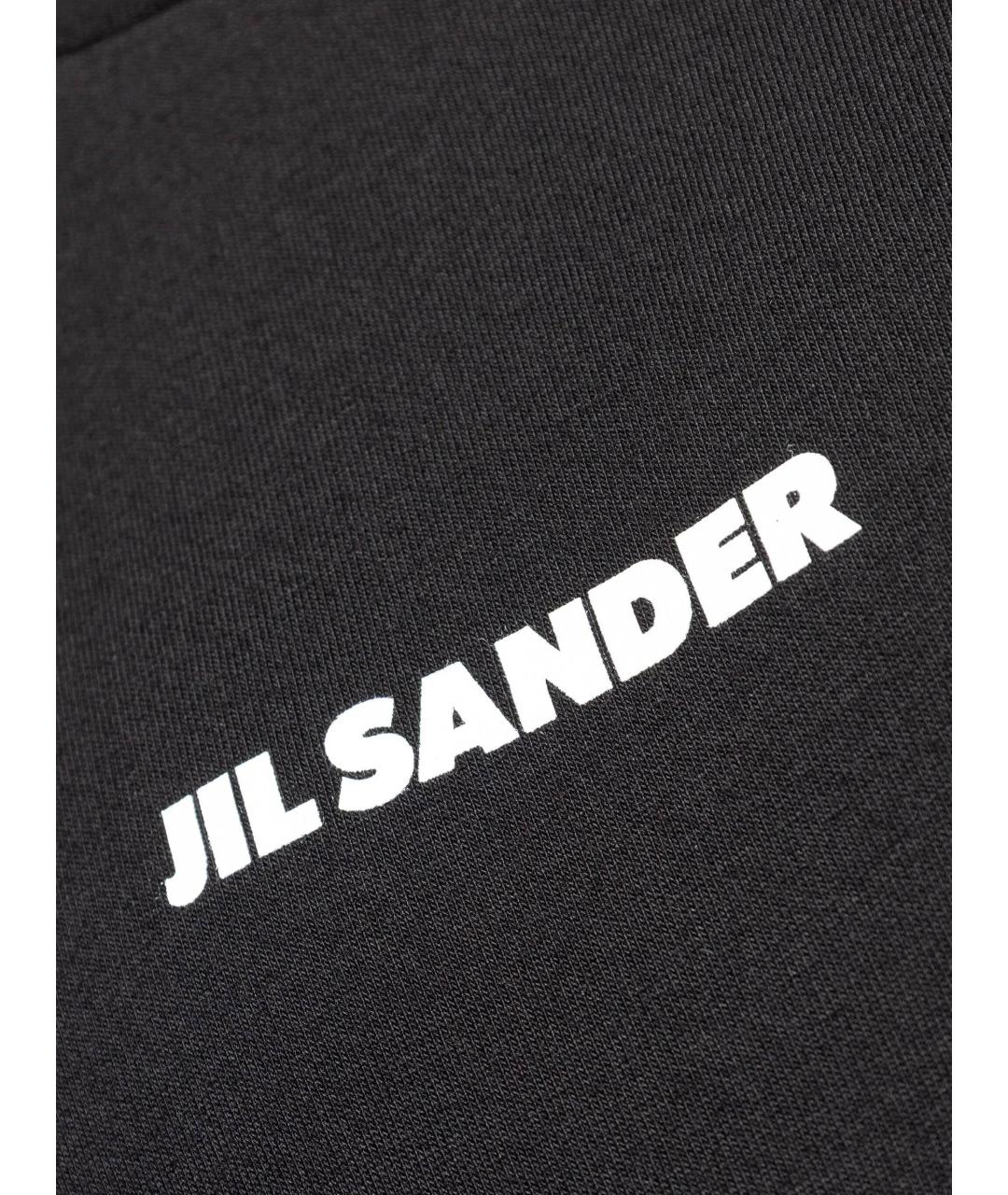 JIL SANDER Черная хлопковая футболка, фото 2