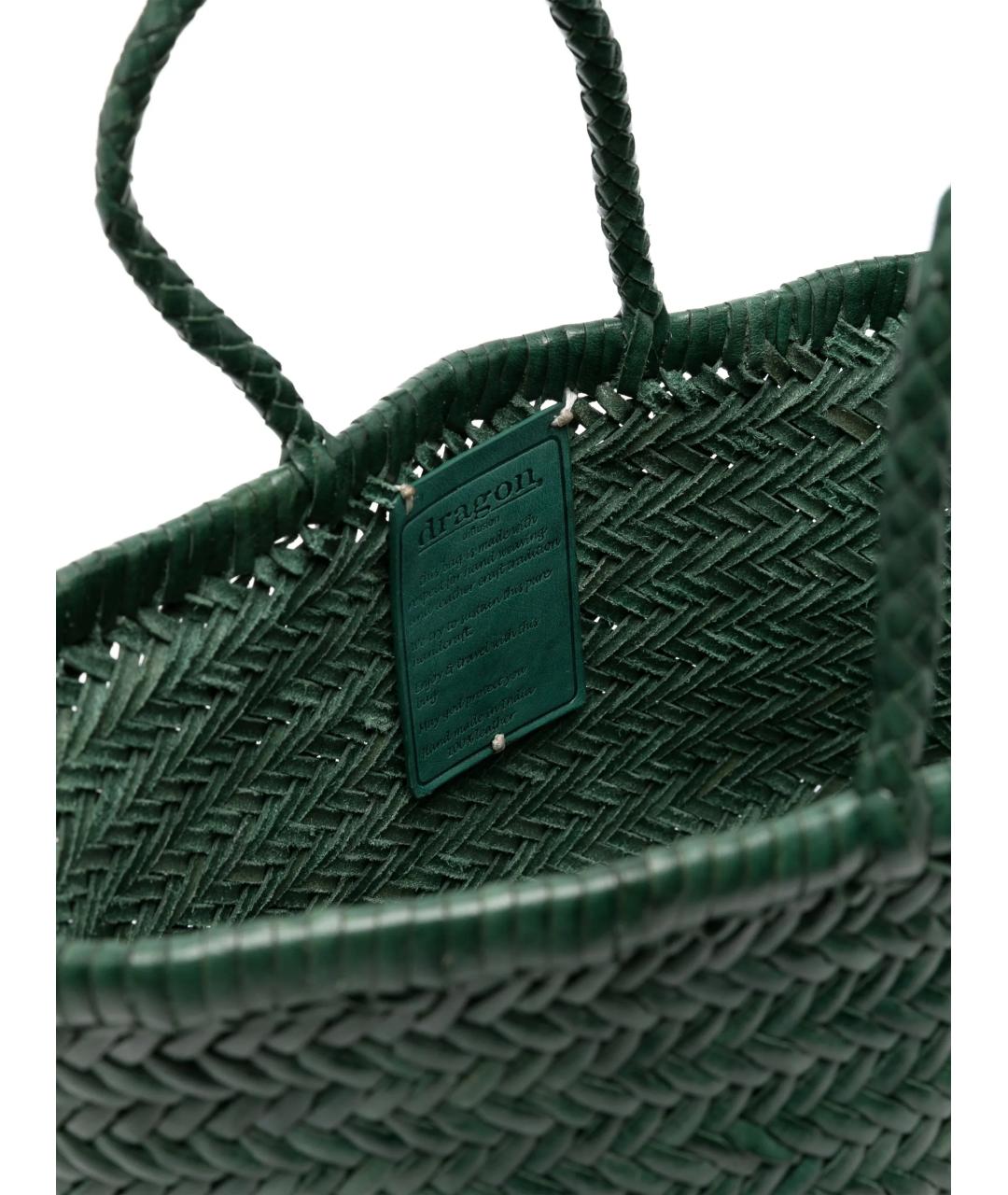 Dragon Diffusion Зеленая кожаная сумка тоут, фото 4