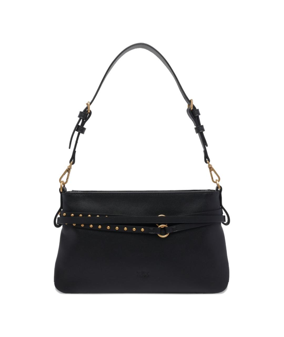 PINKO Черная кожаная сумка через плечо, фото 3