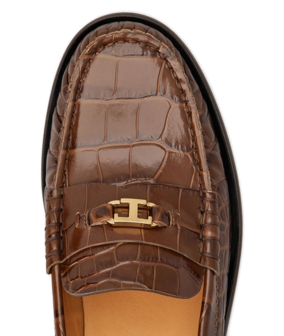 TOD'S Коричневые кожаные лоферы, фото 4