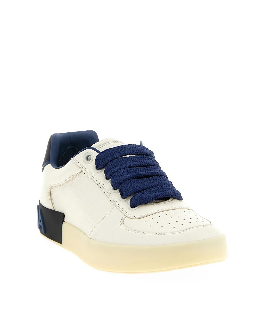 DOLCE&GABBANA Белые кожаные низкие кроссовки / кеды, фото 2