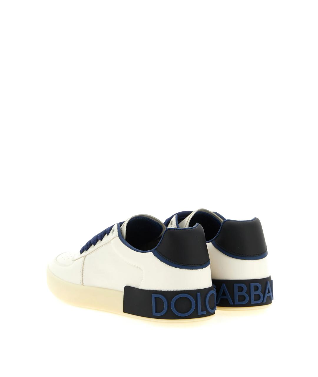 DOLCE&GABBANA Белые кожаные низкие кроссовки / кеды, фото 4