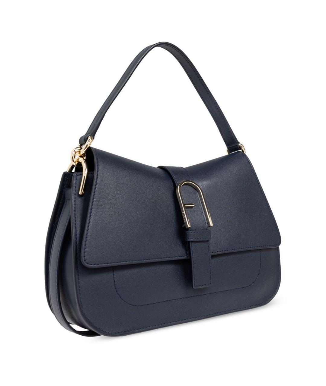 FURLA Синяя кожаная сумка с короткими ручками, фото 2