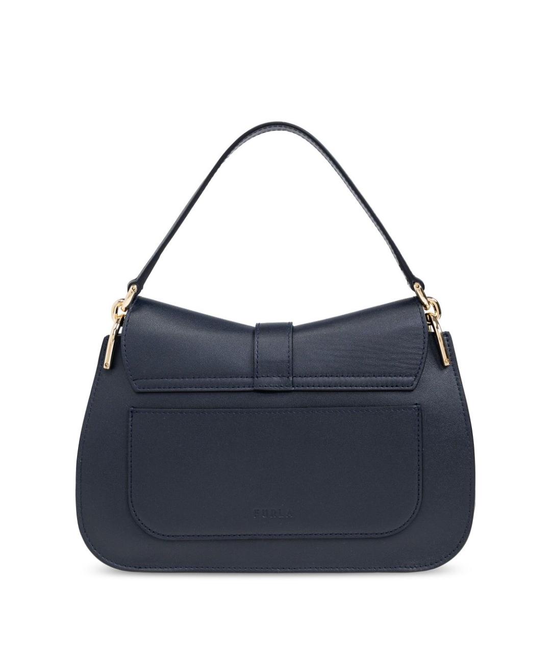 FURLA Синяя кожаная сумка с короткими ручками, фото 3