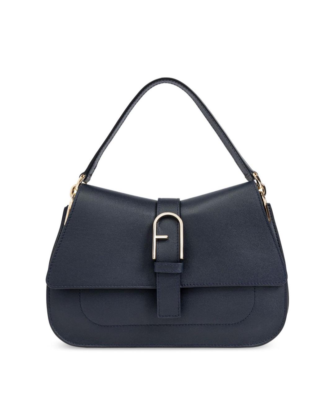 FURLA Синяя кожаная сумка с короткими ручками, фото 1