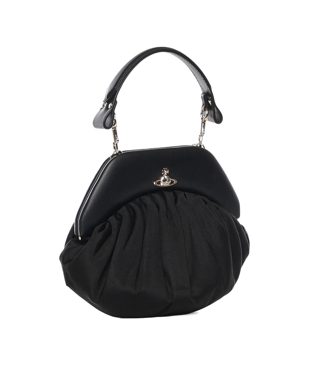 VIVIENNE WESTWOOD Черная тканевая сумка с короткими ручками, фото 2