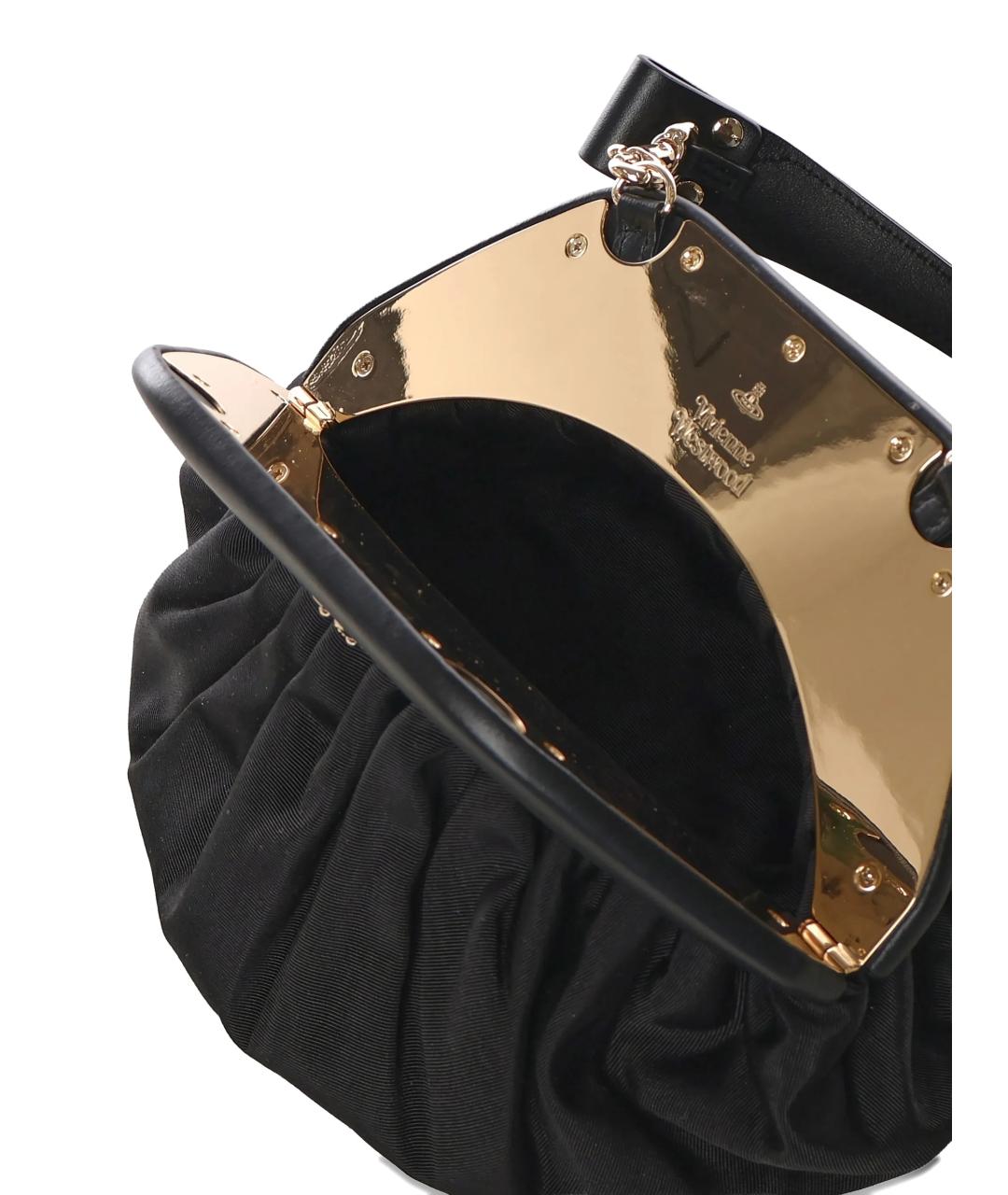 VIVIENNE WESTWOOD Черная тканевая сумка с короткими ручками, фото 4