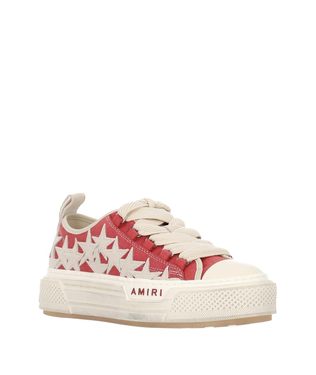 AMIRI Красные текстильные низкие кроссовки / кеды, фото 2