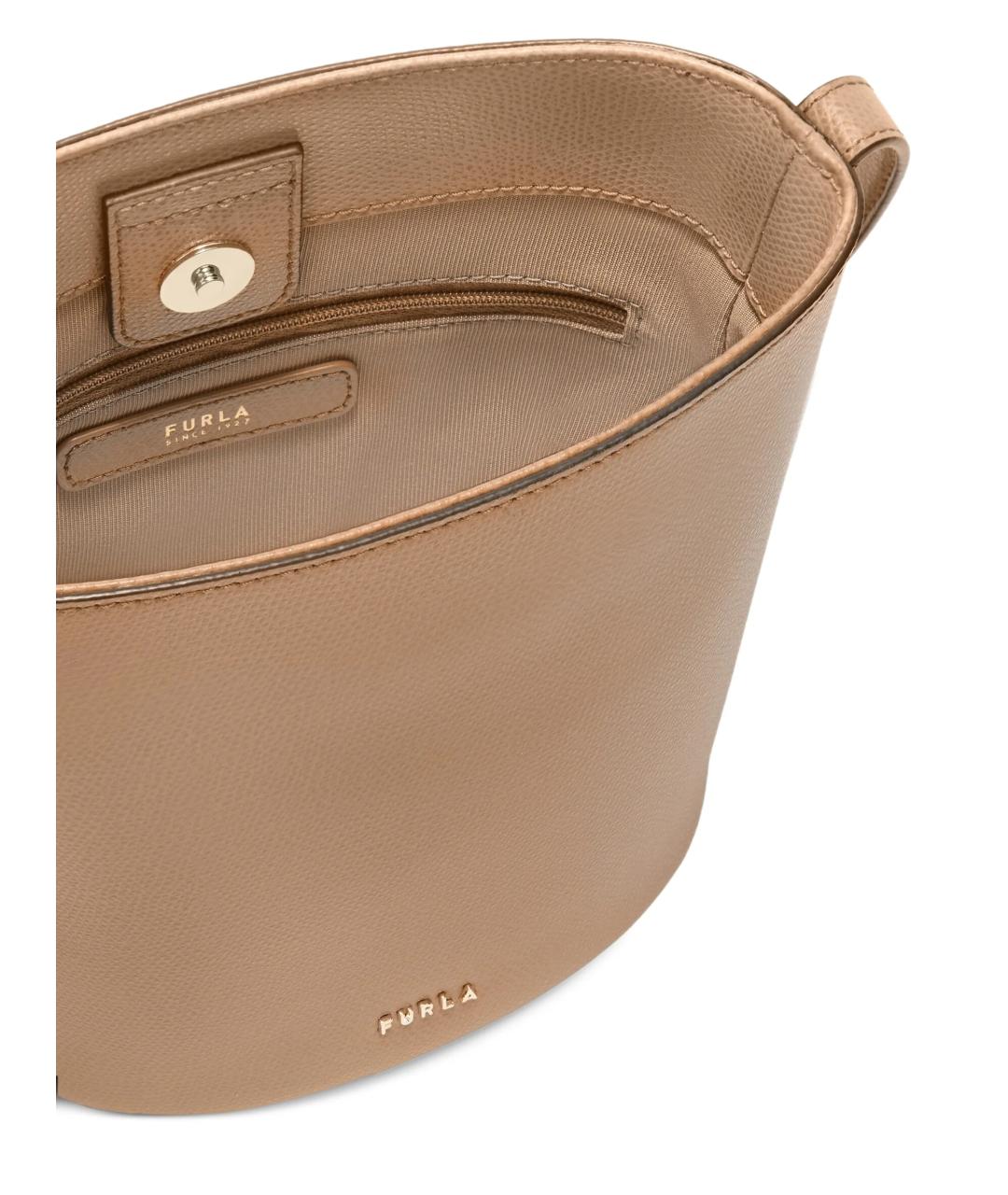 FURLA Коричневая кожаная сумка через плечо, фото 4