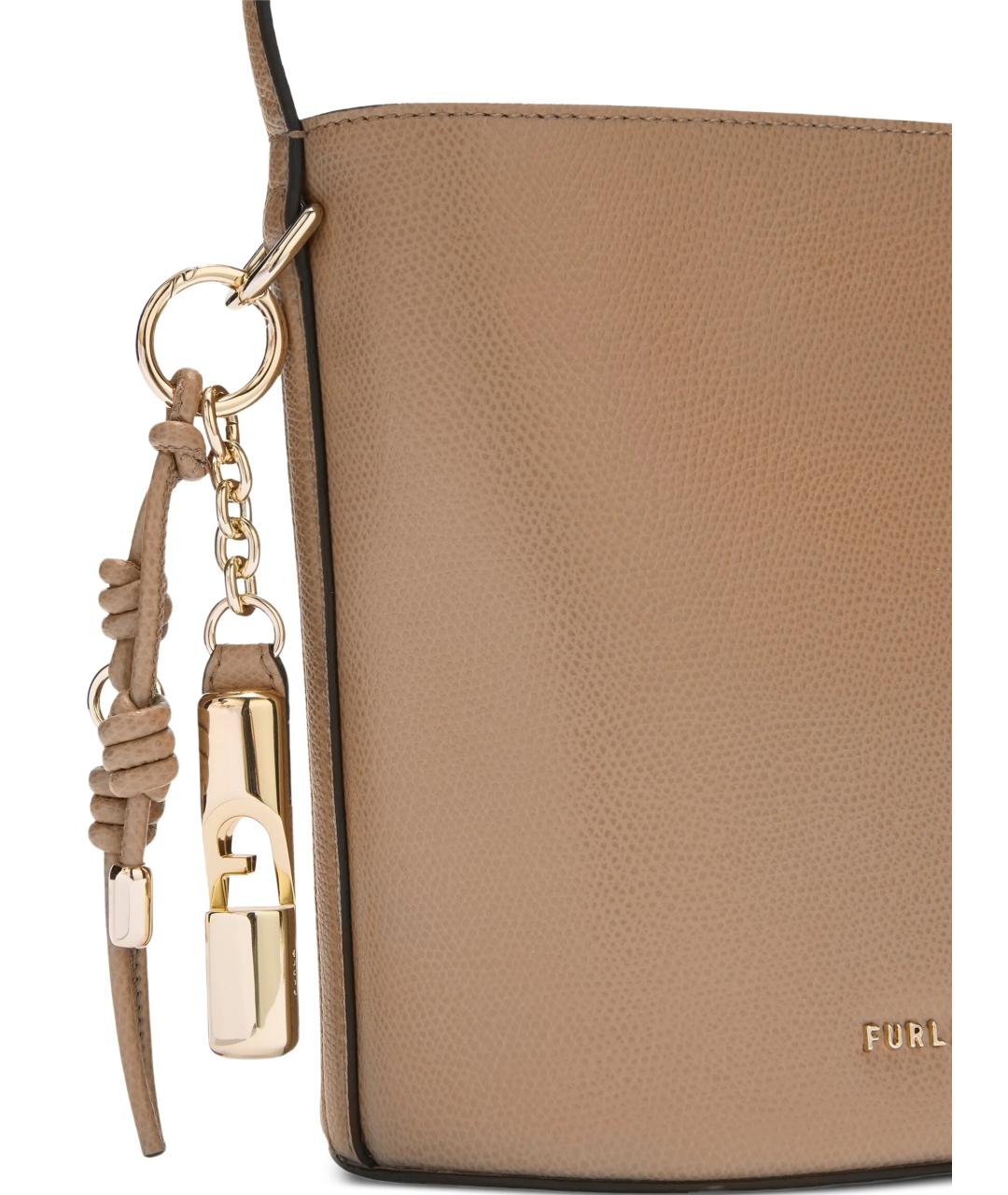 FURLA Коричневая кожаная сумка через плечо, фото 2