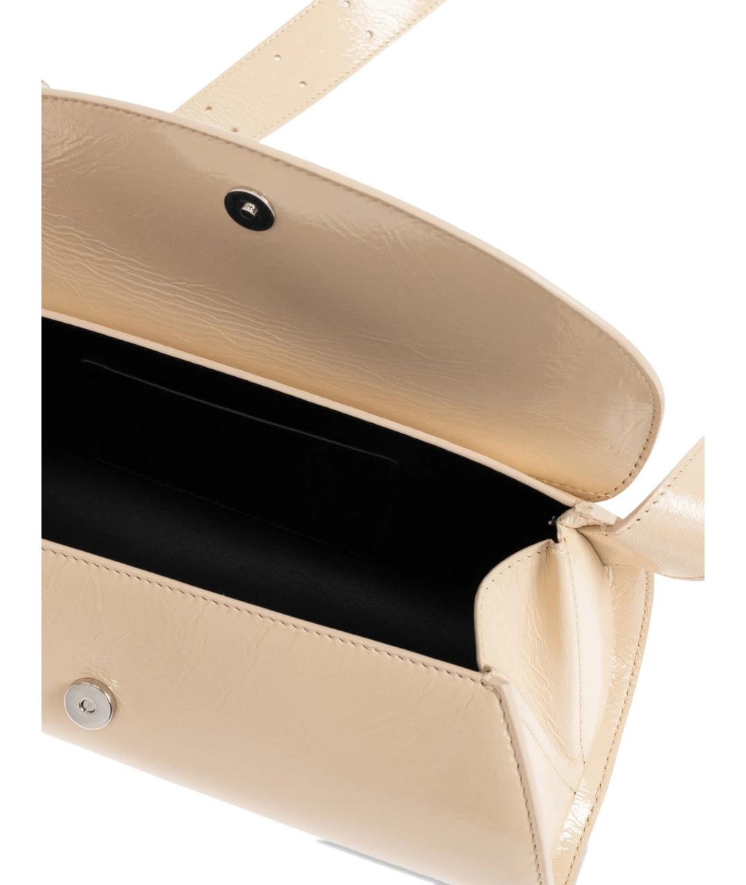 JIL SANDER Бежевая кожаная сумка через плечо, фото 3