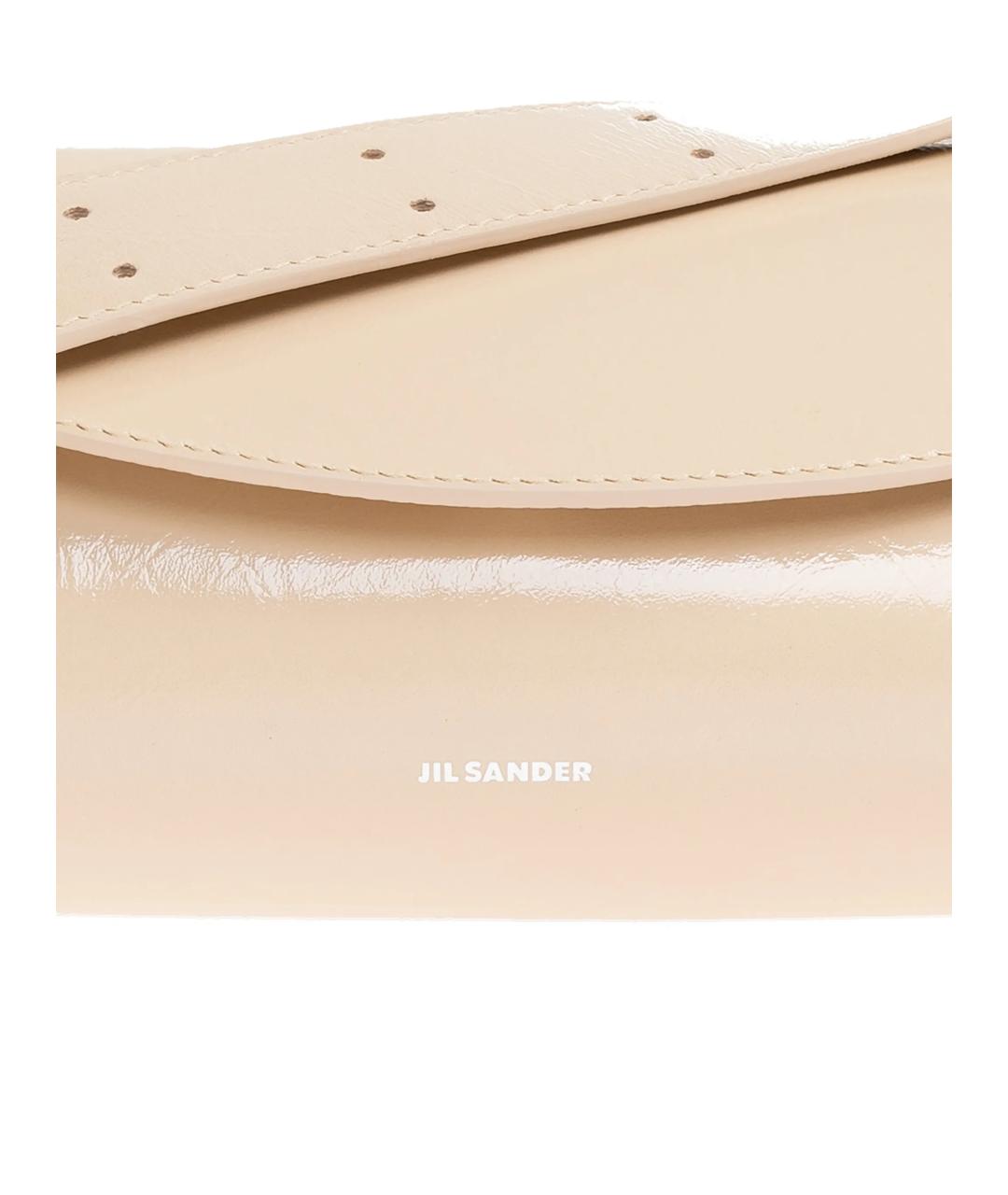 JIL SANDER Бежевая кожаная сумка через плечо, фото 4