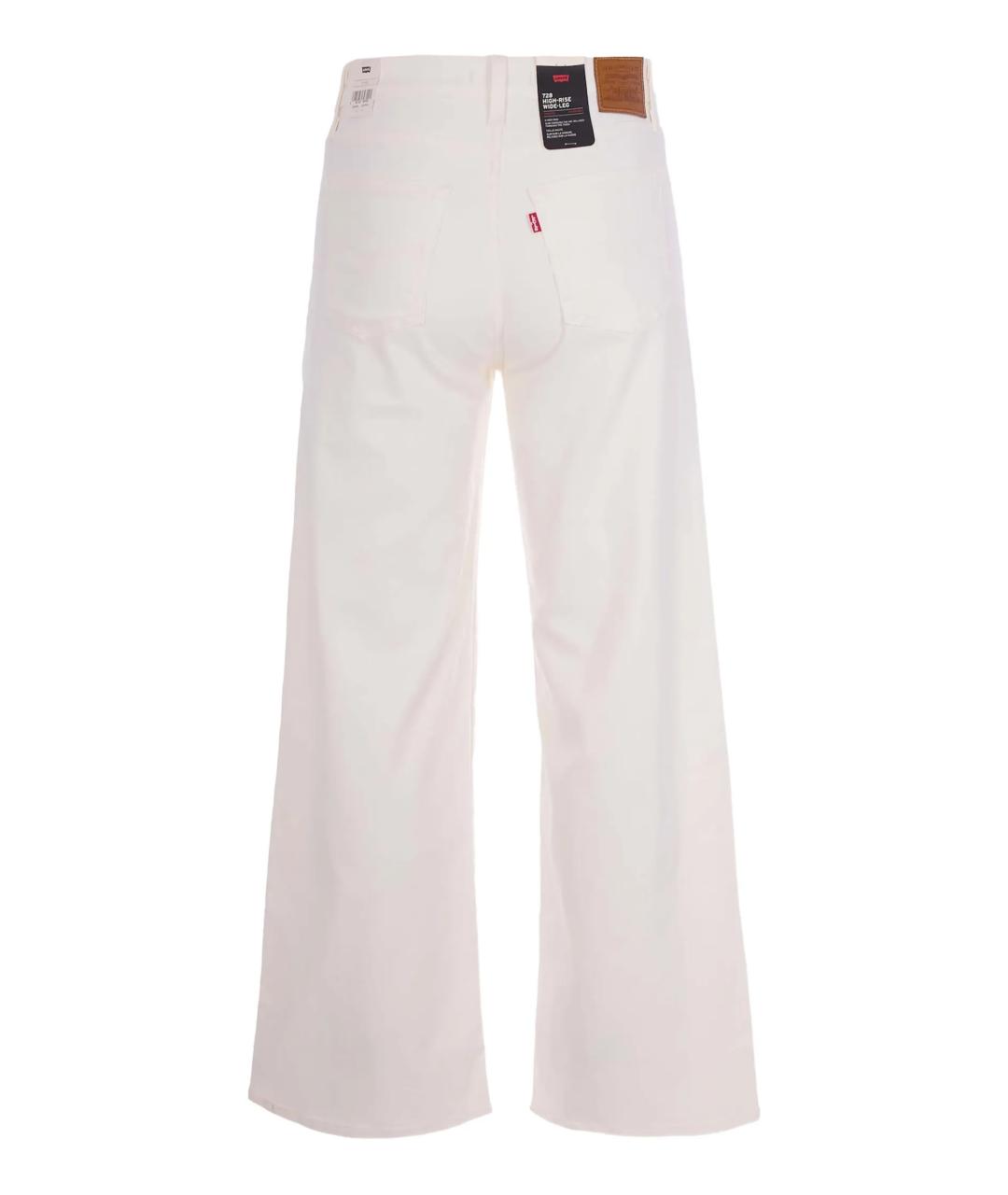 LEVI'S Белые хлопковые прямые джинсы, фото 3