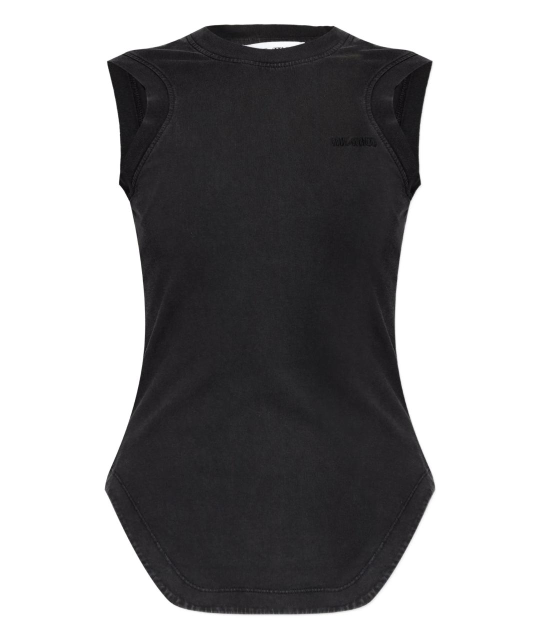 THE ATTICO Черная хлопковая майка, фото 1