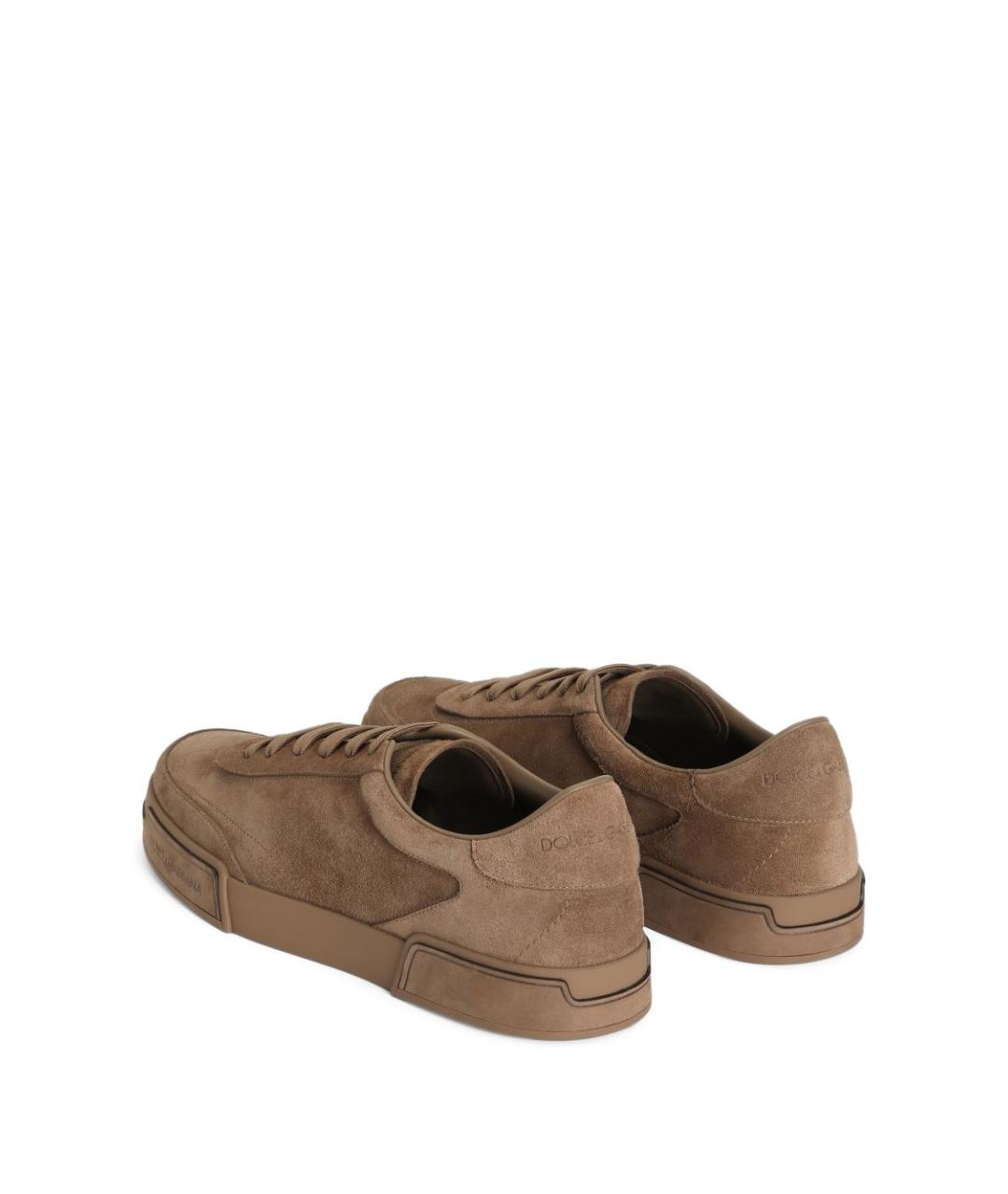 DOLCE&GABBANA Коричневые замшевые низкие кроссовки / кеды, фото 3