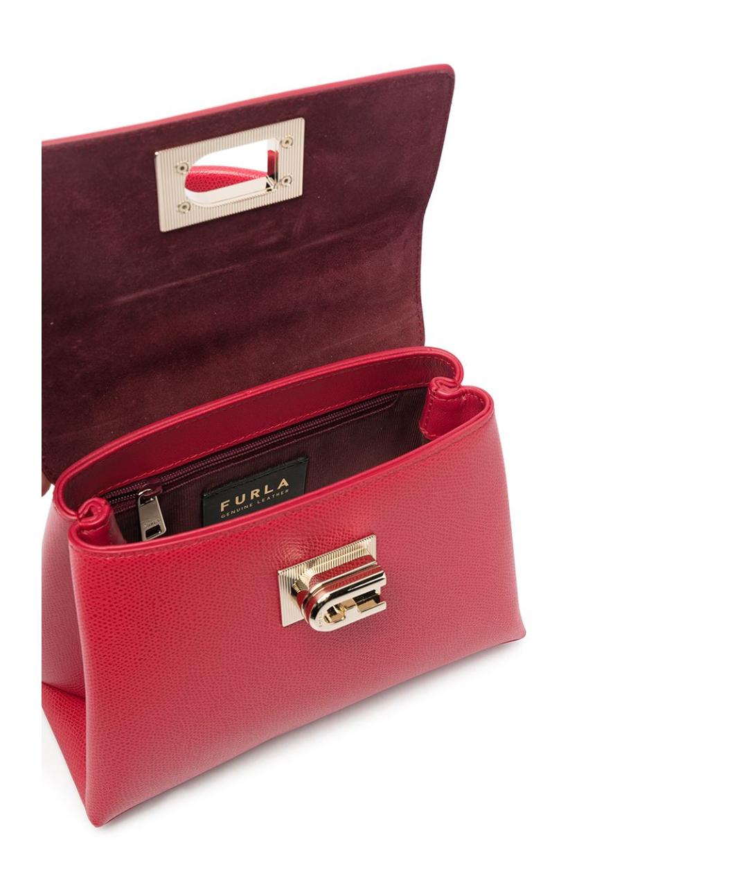 FURLA Красная кожаная сумка через плечо, фото 3
