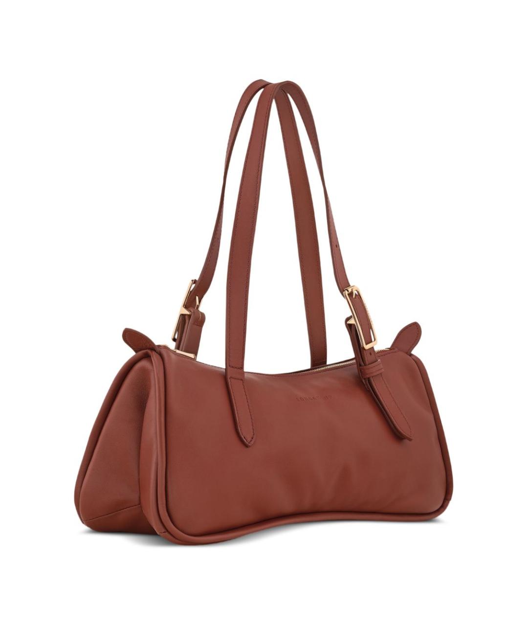 LONGCHAMP Коричневая кожаная сумка через плечо, фото 2