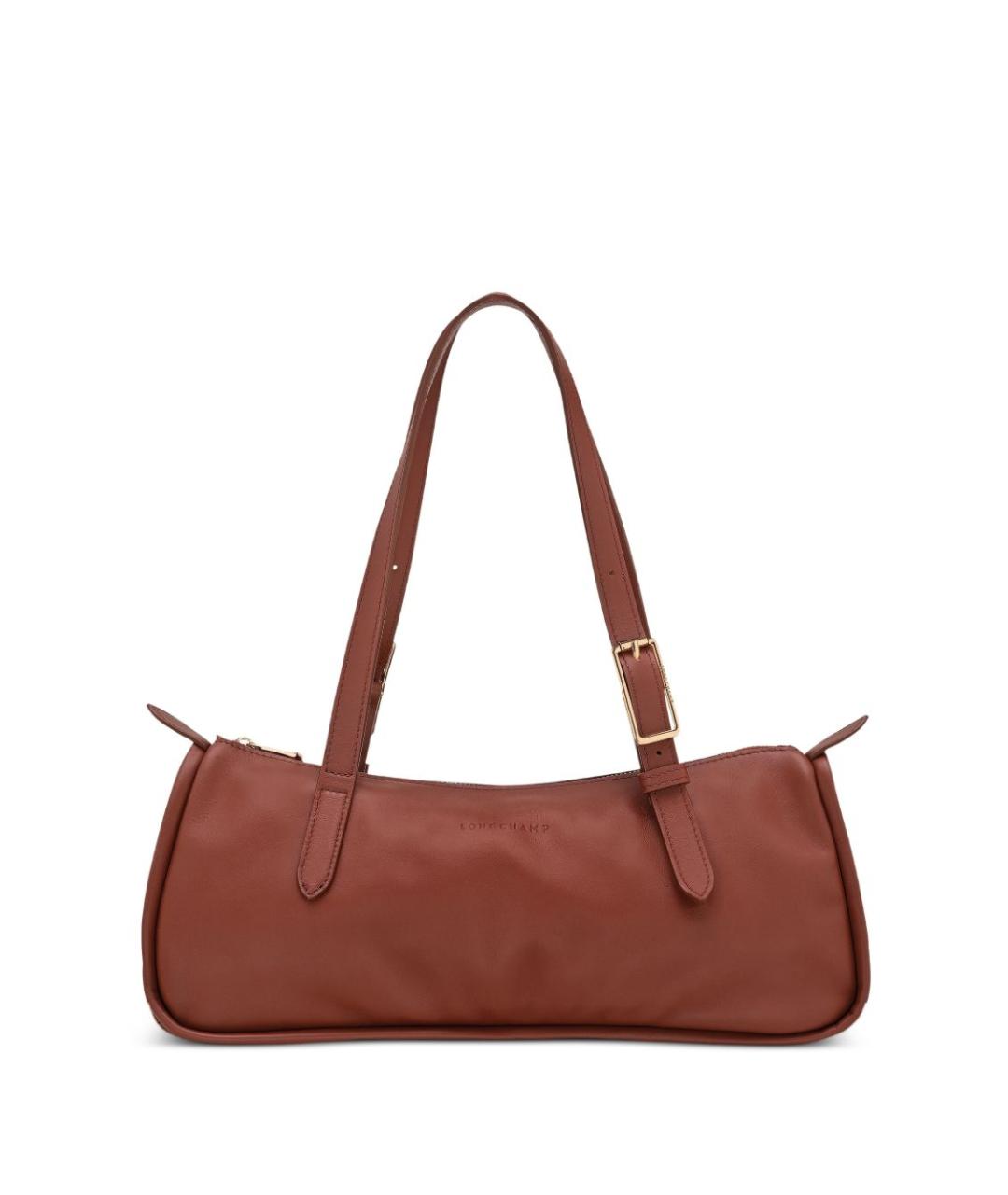 LONGCHAMP Коричневая кожаная сумка через плечо, фото 1
